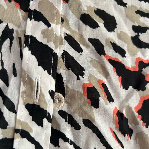 Foxcroft Animal Print Blouse - Black, White, Red 4 - Picture 9 of 16